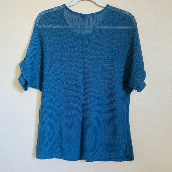 Eileen Fisher Knit Wool Short Sleeve Shirt - Picture 3 of 6